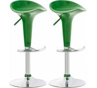 CLP Ensemble de 2 tabourets de bar Saddle avec assise pivotante en plastique et repose-pieds,blanc