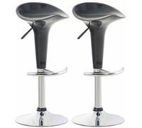 CLP Ensemble de 2 tabourets de bar Saddle avec assise pivotante en tissu synthétique et repose-pieds,gris