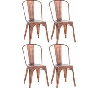 CLP Ensemble de 4 chaises Benedikt en métal, empilables, supportant jusqu'à 200 kg,or