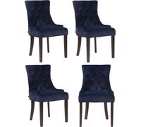 CLP Ensemble de 4 chaises de salle à manger Aberdeen velours design antique avec piétement en caoutchoucho,gris antique