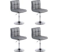 CLP Ensemble de 4 chaises longues Palma V2 en similicuir Chaises longues réglables en hauteur et pivotantes,grises