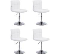 CLP Ensemble de 4 chaises longues Palma V2 en similicuir Chaises longues réglables en hauteur et pivotantes,blanc