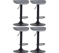 CLP Ensemble de 4 tabourets de bar Anaheim plastique pied trompette avec repose-pied,gris noir
