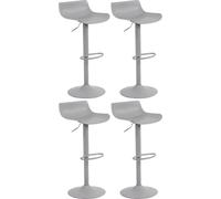 CLP Ensemble de 4 tabourets de bar Aveiro réglables en hauteur et pivotants,gris