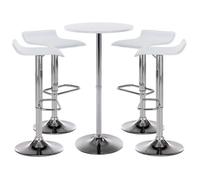 CLP Ensemble de bar Esberg avec 1 Table haute et 4 tabourets de bar , Blanc