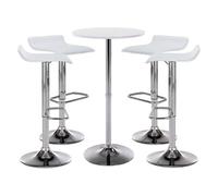 CLP Ensemble de bar Esberg avec 1 Table haute et 4 tabourets de bar , Blanc
