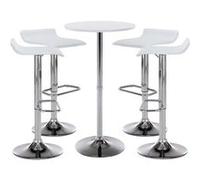 CLP Ensemble de bar Esberg avec 1 Table haute et 4 tabourets de bar , Blanc Blanc G