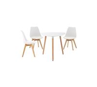 Ensemble table et chaises Clp Trading CLP Ensemble de salle à manger Libanera avec 1 Table et 3 chaises , Blanc