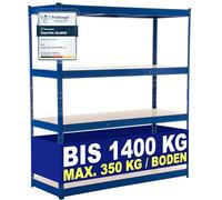 CLP Étagčre de Stockage avec 4 Surfaces de Rangement I Étagčre de Rangement 160x60x180 cm I Capacité de Rangement par Étage 350 kg, Couleur:Bleu
