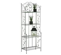 CLP Etagčre en Fer Forgé Arona Stable Et Robuste I Etagčre De Rangement Pliable I Rangement pour Plantes Epices Décoration Hauteur 158 cm, Couleur:Vert Antique