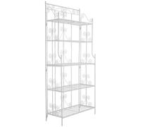 CLP Étagčre sur Pied Ciara I Étagčre métallique pour Plantes de Style campagnard I 5 étagčres Pliables, Couleur:Blanc