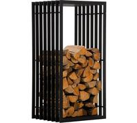 CLP Étagère À Bois en Métal Irving Noir Mat I Support À Bois Robuste Et Fait Main I Étagère À Bois Peinte par Poudrage, Taille:40x50x100 cm