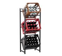 CLP Étagère A Bouteilles Lennert I Étagère Solide Caisses De Rangement pour Bouteilles I Étagère Casier A Bouteilles Robuste, Couleur:Noir, Taille:M