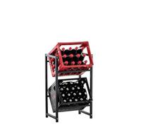 CLP Étagère A Bouteilles Lennert I Étagère Solide Caisses De Rangement pour Bouteilles I Étagère Casier A Bouteilles Robuste, Couleur:Noir, Taille:S