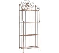 CLP Étagère en Métal Revêtue par Poudrage Flora I Support pour Plantes I Etagère Décorative avec 4 Espaces De Rangement, Couleur:Marron Antique