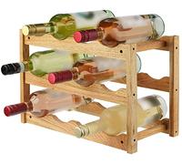 CLP Etagère A Vin Morena en Bois De Noyer I Caisse De Rangement pour Vin I Capacité De Rangement 12 Bouteilles, Couleur:Noyer