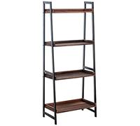 CLP Etagère Dahn avec Plateaux en Bois Et Cadre en Métal I Etagère De Décoration Style Industriel I Support pour Livres Vintage, Couleur:Marron