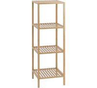 CLP Étagère de Salle de Bain Zinnien en Bambou, Meuble étroit en Bois pour Salle de Bain, Cuisine, capacité jusqu'à 10 kg par étagère, Taille:M