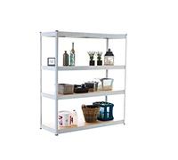 CLP Étagère de stockage 4 niveaux 160×60×180 cm – 350 kg/étage – Blanc