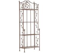 CLP Etagère en Fer Forgé Arona Stable Et Robuste I Etagère De Rangement Pliable I Rangement pour Plantes Epices Décoration Hauteur 158 cm, Couleur:Marron Antique