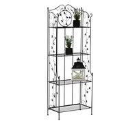 CLP Etagère en Fer Forgé Arona Stable Et Robuste I Etagère De Rangement Pliable I Rangement pour Plantes Epices Décoration Hauteur 158 cm, Couleur:Noir