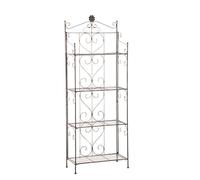 CLP Trading GmbH Étagère en fer forgé Lenja – pliable 4 niveaux, décorative pour plantes – Bronze