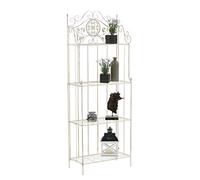 CLP Étagère en Métal Revêtue par Poudrage Flora I Support pour Plantes I Etagère Décorative avec 4 Espaces De Rangement, Couleur:crème Antique