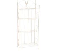CLP Étagère Pliante Mia en Fer, avec 4 Niveaux de Rangement, Style Maison de Campagne, Disponible en Plusieurs Couleurs, Couleur:crème