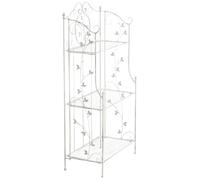 CLP Etagere Pliante Reus, Style Maison de Campagne, Etagere a Plantes en Metal, Gain de Place pour Interieur et Exterieur abrite | Couleur Blanc Antique