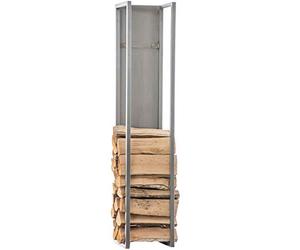 CLP Étagère Porte Bois de Cheminée Spark I Porte-bûche Robuste Stable I Étagère de Rangement Bois de Cheminé I Couleur: | Couleur acier affiné Taille 80 cm