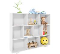 CLP Etagère pour Enfants Peoria I Rangement Jouets I avec 3 Niveaux Et 10 Compartiments, Couleur:Blanc