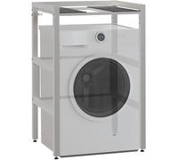 CLP Etagère pour Machine à Laver Gannet | Tour de Lavage avec Place pour Deux appareils ménagers | Support pour sèche-Linge en métal, Couleur:Blanc