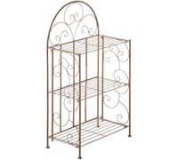 CLP Étagère Rosa | Style Maison de Campagne | Étagère Pliante en Fer avec 3 Niveaux | Disponible en Plusieurs Couleurs, Couleur:Marron Antique