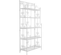 CLP Étagère sur pied Ciara, étagère pour balcon, terrasse et jardin avec 5 étagères pliables,blanc
