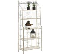 CLP Étagère sur pied Ciara, étagère pour balcon, terrasse et jardin avec 5 étagères pliables,crème antique