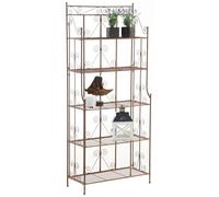 CLP Étagère sur Pied Ciara I Étagère métallique pour Plantes de Style campagnard I 5 étagères Pliables, Couleur:Marron Antique