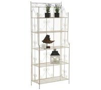 CLP Étagère sur Pied Ciara I Étagère métallique pour Plantes de Style campagnard I 5 étagères Pliables, Couleur:crème Antique