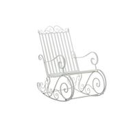 CLP Fauteuil à Bascule Relaxant Smilla, résistant aux intempéries pour Jardin, Ergonomique, Style Maison de Campagne, Fauteuil d'extérieur, Couleur:Blanc