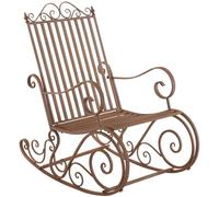 CLP Fauteuil à Bascule Relaxant Smilla, résistant aux intempéries pour Jardin, Ergonomique, Style Maison de Campagne, Fauteuil d'extérieur, Couleur:Marron