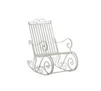 CLP Fauteuil à Bascule Relaxant Smilla, résistant aux intempéries pour Jardin, Ergonomique, Style Maison de Campagne, Fauteuil d'extérieur, Couleur:Blanc Antique