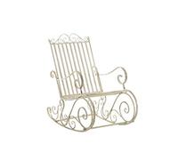 CLP Fauteuil à Bascule Relaxant Smilla, résistant aux intempéries pour Jardin, Ergonomique, Style Maison de Campagne, Fauteuil d'extérieur, Couleur:crème Antique