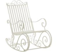 CLP Fauteuil à Bascule Smilla de Style Rustique I Fauteuil à Bascule de Jardin en Fer, Couleur:Blanc Antique