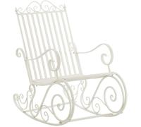 CLP Fauteuil à Bascule Smilla de Style Rustique I Fauteuil à Bascule de Jardin en Fer, Couleur:Blanc