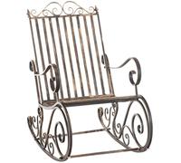 CLP Fauteuil à Bascule Smilla de Style Rustique I Fauteuil à Bascule de Jardin en Fer, Couleur:Bronze