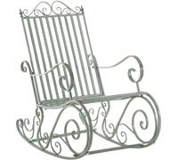 CLP Fauteuil à Bascule Smilla de Style Rustique I Fauteuil à Bascule de Jardin en Fer, Couleur:Vert Antique