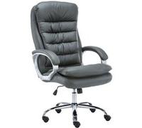 Fauteuil de Bureau Réglable en Hauteur XXL Vancouver Similicuir I Chaise de Bureau à Roulette Rembourrée Confortable avec Accoudoirs I Coul, Couleur:Gris