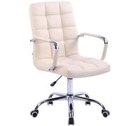 CLP Fauteuil de Bureau Deli Similicuir - Chaise de Bureau Ergonomique Confortable - Hauteur Réglable et Pivotante - Couleur:, Couleur:crčme