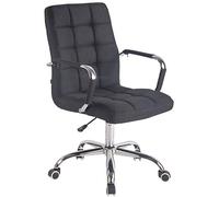 CLP Fauteuil de Bureau Deli Tissu - Chaise de Bureau Réglable en Hauteur et Pivotante - Dossier Haut et Accoudoir - Couleur :, Couleur:Noir