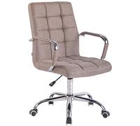 CLP Fauteuil de Bureau Deli Tissu - Chaise de Bureau Réglable en Hauteur et Pivotante - Dossier Haut et Accoudoir - Couleur :, Couleur:Taupe
