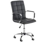 CLP Fauteuil de Bureau Deli V2 en Similicuir - Chaise Rembourrée avec Accoudoirs - Fauteuil Ergonomique avec Pičtement Chromé - Couleurs au Choi, Couleur:Gris